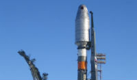 Ο  ρωσικός πύραυλος  «Σογιούζ-2α» έτοιμος για εκτόξευση στο  κοσμοδρόμιο του Πλεσέτσκ
