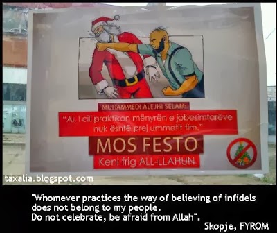 Αλβανοσκοπιανοί: Ισλαμιστής δέρνει τον Άγιο Βασίλη!