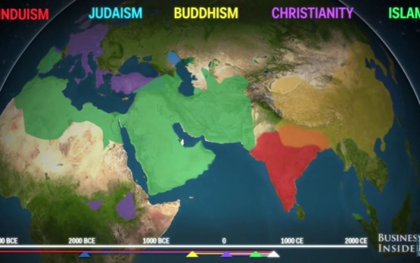 Η εξάπλωση των θρησκειών στον πλανήτη! – Εντυπωσιακό και συνάμα κατατοπιστικό…(vid)