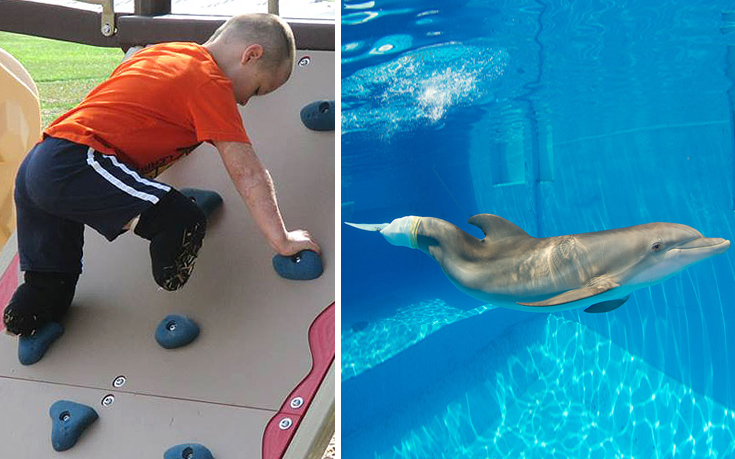 Απλά συγκινητικό – Το αγόρι χωρίς πόδια θέλει να συναντήσει το δελφίνι χωρίς ουρά [φωτο]
