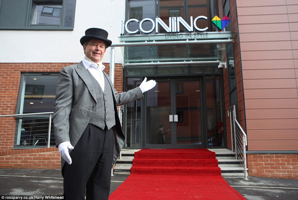 Simon Burdett is on hand to welcome arrivals on the red carpet at the stunning student accommodation living space, which also boasts its own concierge service