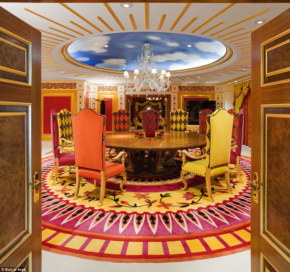  A spectacular meeting room in the Royal Suite with a sky decor above the table