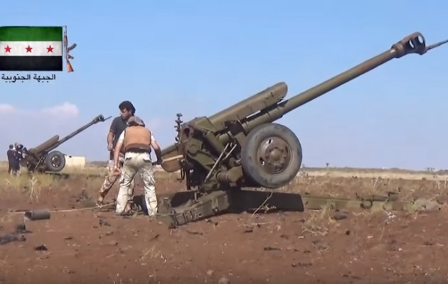 Τζιχαντιστές του FSA κανονιοβολούν πόλη νότια της Δαμασκού (βίντεο)