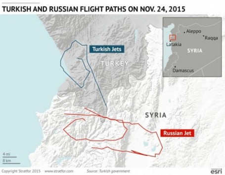 Ο χάρτης της κατάρριψης του ρωσικού μαχητικού από τους… Τούρκους!