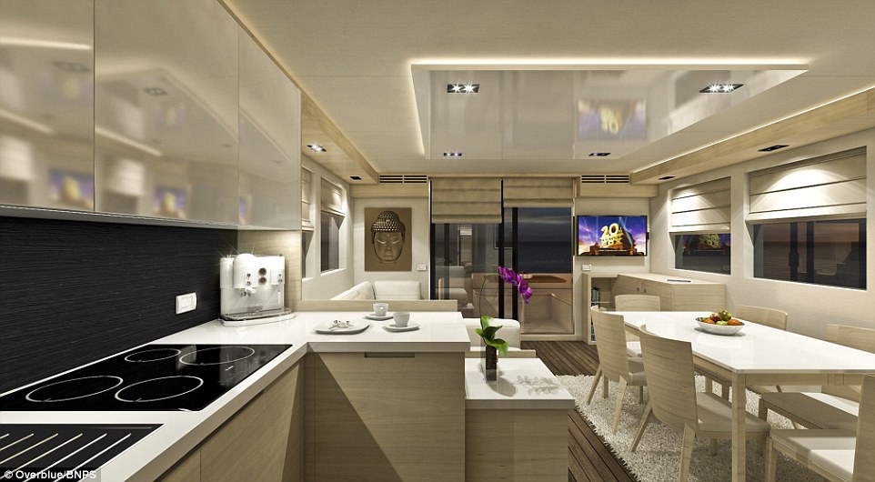 Prices for the three-cabin Overblue 44 start at £240,000, cheaper than a small studio flat in London, but buyers can expect to fork out at least £600,000 for the top spec 64ft model