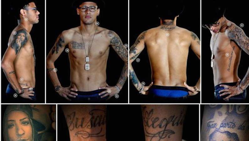 O Νεϊμάρ στέλνει μηνύματα μέσω των 34 τατουάζ του