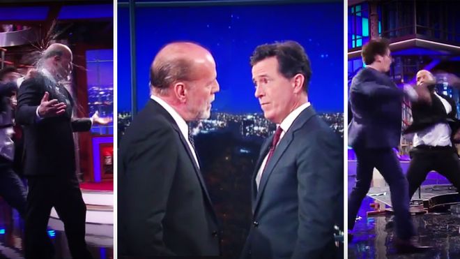 Το “ξύλο” του Bruce Willis στον Stephen Colbert θα το θυμάσαι για πάντα! [βίντεο]