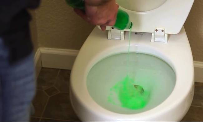 Φοβερό: Ρίχνει υγρό πιάτων μέσα στην τουαλέτα – Δείτε γιατί! (βίντεο)