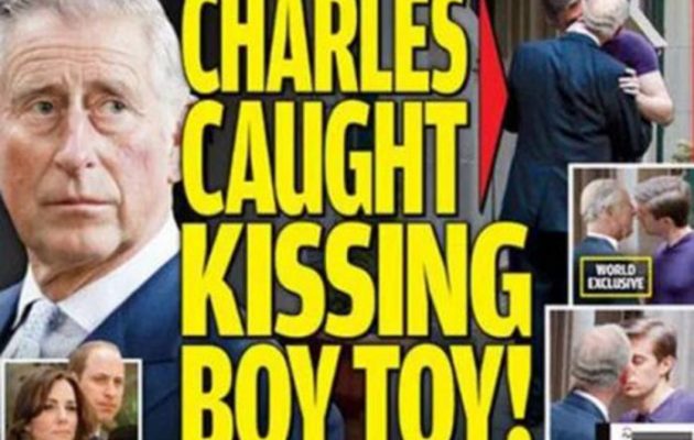 Σάλος στη Βρετανία με πρωτοσέλιδο που δείχνει τον Κάρολο να φιλιέται με νεαρό άνδρα [φωτό]
