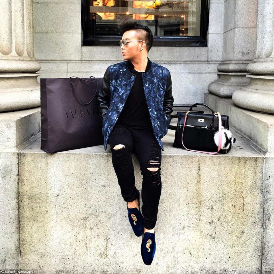  In this post, this 'rich kid' shows off his Valentino butterfly jacket and Christian Louboutin loafers 