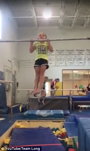 A video on YouTube shows Madison's record-breaking feat at a gymnastics facility