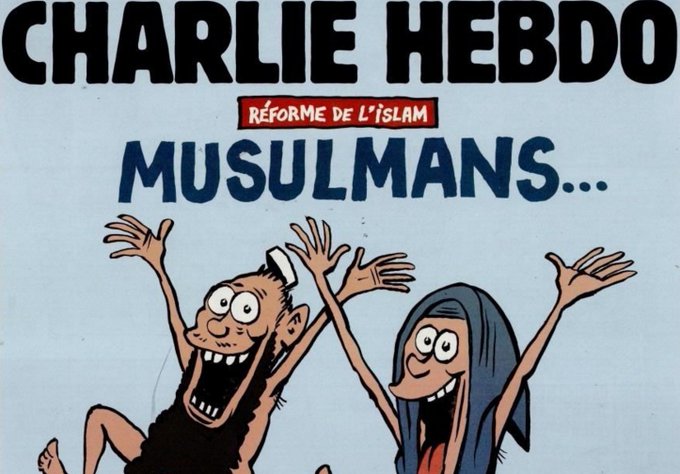 Το γαλλικό περιοδικό Charlie Hebdo κυκλοφόρησε με εξώφυλλο ένα γυμνό ζευγάρι μουσουλμάνων στην παραλία! (εικόνα)