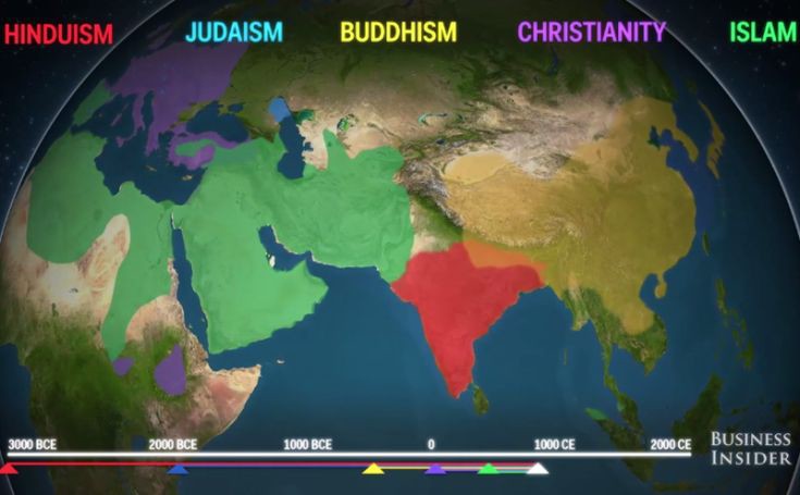 Οι μεγαλύτερες θρησκείες του κόσμου και πως εξαπλώθηκαν (βίντεο)