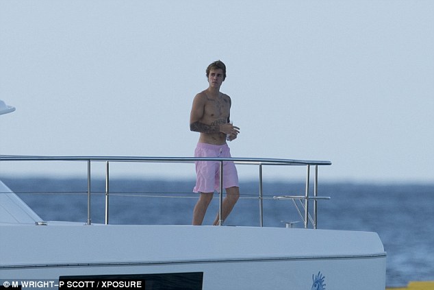  Justin appeared to enjoy his own company during his time at sea as he gazed out to the idyllic Caribbean waters
