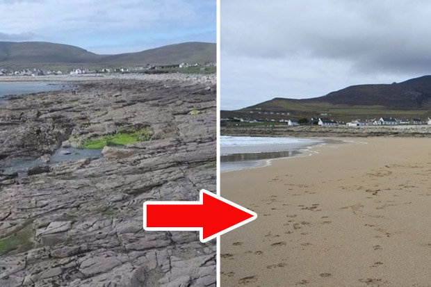 Ιρλανδία: Εμφανίστηκε παραλία μετά από 30 χρόνια και μια… παλίρροια (φωτό, βίντεο)