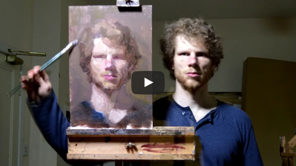 Ζωγραφίζει το πορτραίτο του μπροστά στον καθρέφτη! (βίντεο)