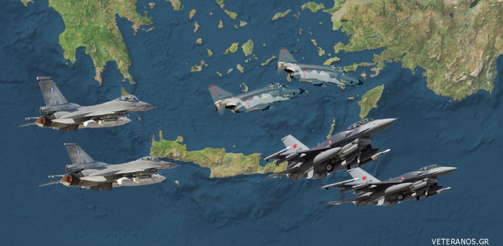 Μαζικές παραβιάσεις του ελληνικού εναέριου χώρου από τούρκικα αεροσκάφη