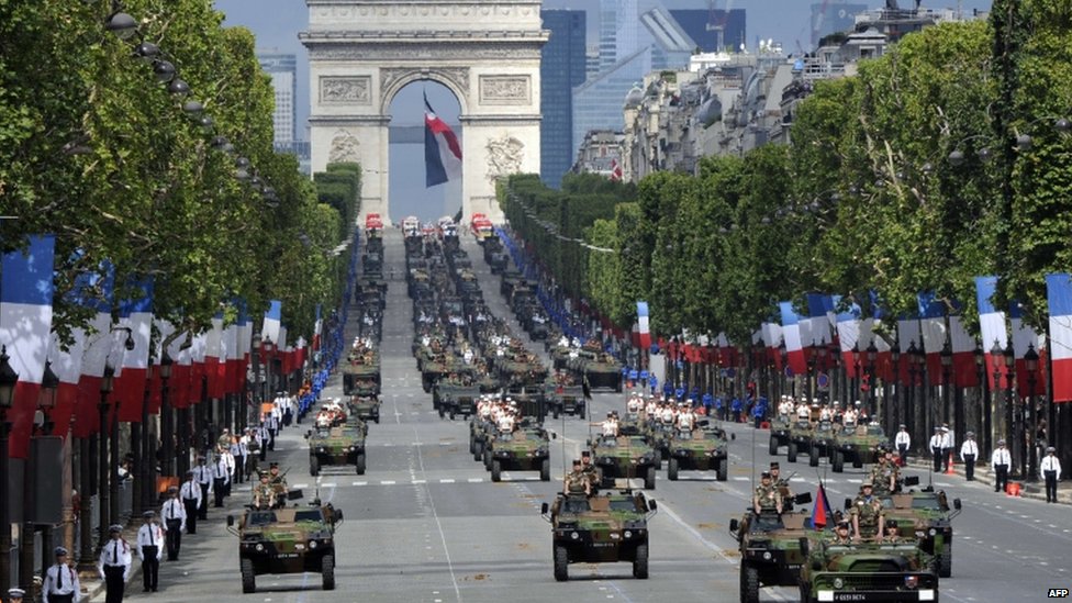 Στρατιωτική παρέλαση για την εθνική γιορτή θα πραγματοποιηθεί στο Παρίσι