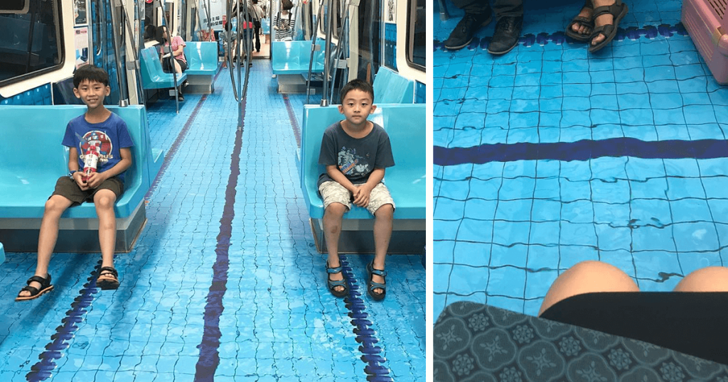 Ταϊβάν: Μετέτρεψαν βαγόνια του μετρό σε αθλητικά γήπεδα – Ενθουσιασμένοι οι επιβάτες (φωτό)
