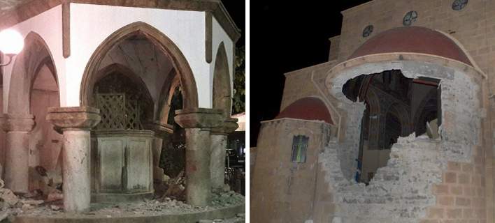 Ζημιές σε δύο ιστορικά κτίρια της χριστιανικής και μουσουλμανικής θρησκείας σημειώθηκαν στην Κω