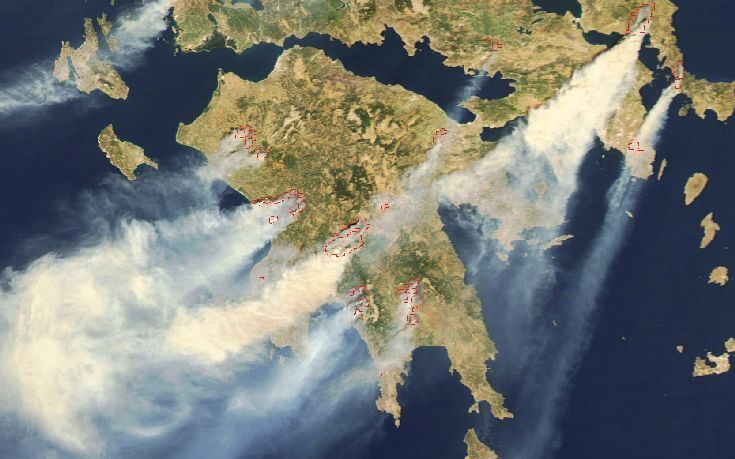 Το Εθνικό Αστεροσκοπείο Αθηνών παρακολουθεί δορυφορικά τις πυρκαγιές στον ελλαδικό χώρο