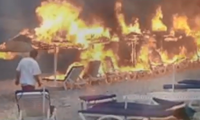 Συγκλονιστικό βίντεο από τις Σπέτσες: Βούτηξαν στη θάλασσα για να σωθούν από την πυρκαγιά