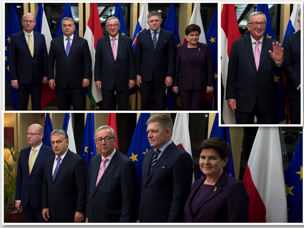 Δείπνο Ζ.-Κ. Γιούνκερ με τους ηγέτες Πολωνίας, Ουγγαρίας, Σλοβακίας και Τσεχίας