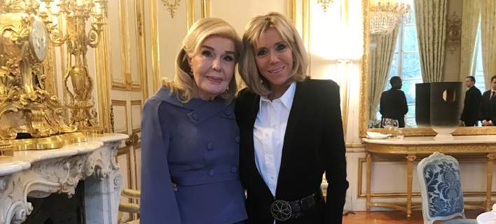 Η Μπριζίτ Μακρόν υποδέχθηκε την Μαριάννα Βαρδινογιάννη στο Προεδρικό Μέγαρο της Γαλλίας