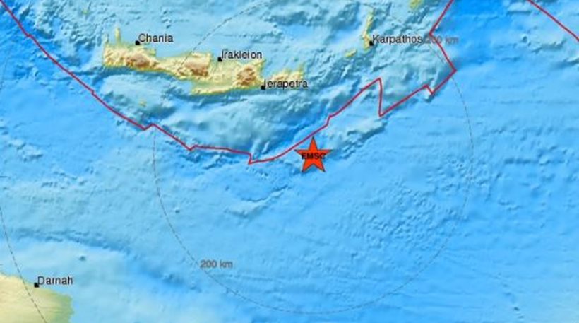 Σεισμός 4,4 Ρίχτερ νότια της Ιεράπετρας