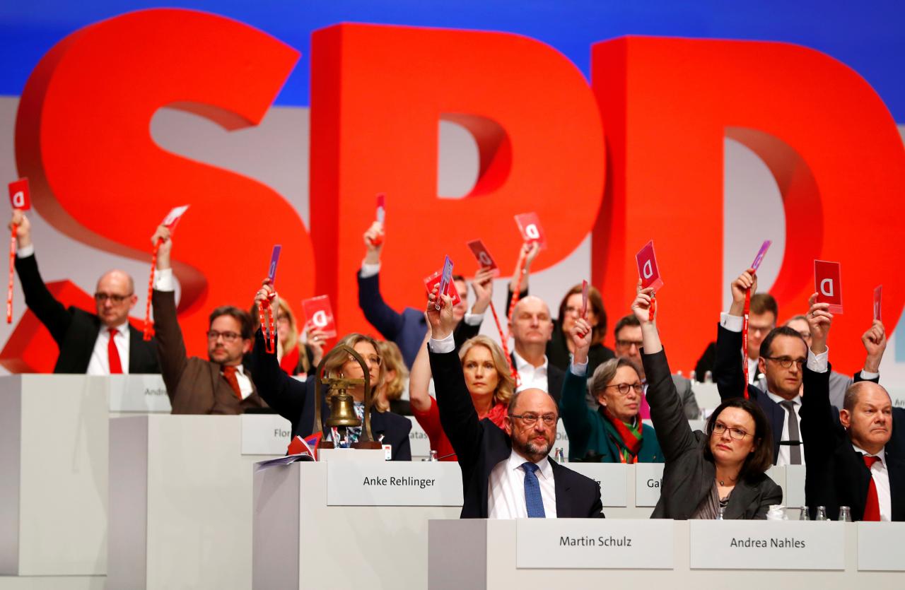 Γερμανία: «Ναι» με μεγάλο συνασπισμό και «Όχι» με πρόωρες εκλογές στο συνέδριο της  SPD 