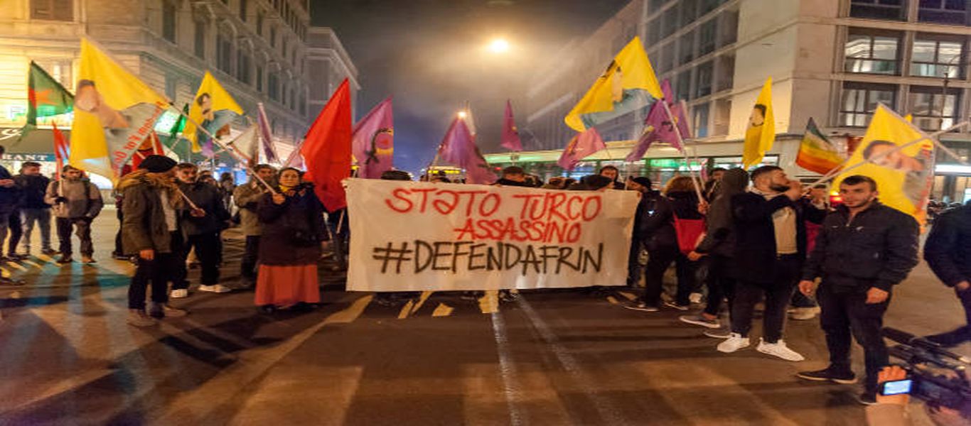 Ιταλία: Κούρδοι στα «χέρια» με την αστυνομία της Ρώμης σε διαμαρτυρία για την επίσκεψη του Ρ.Τ. Ερντογάν (βίντεο)