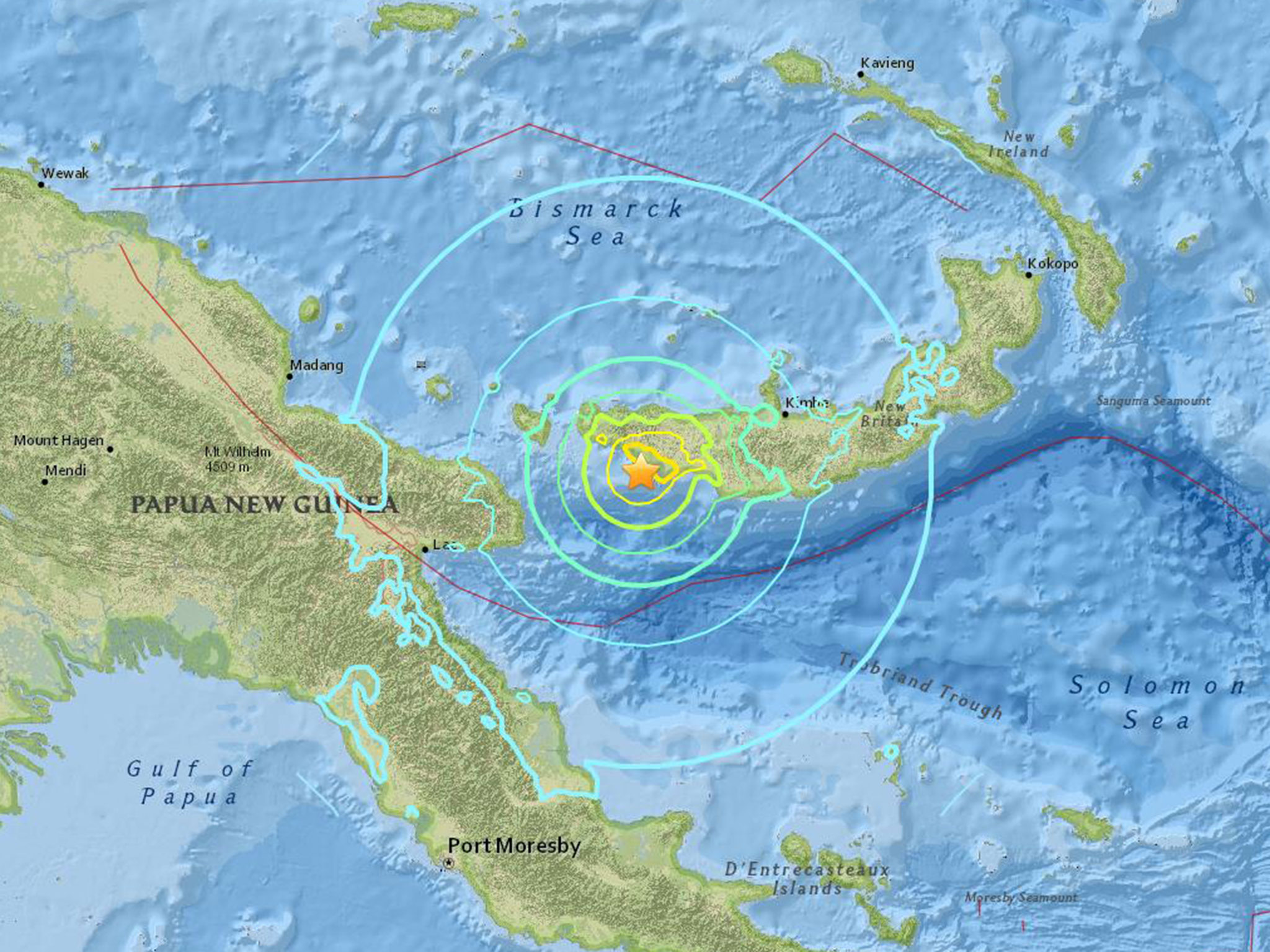 Πολύ ισχυρή σεισμική δόνηση 7,6 Ρίχτερ στην Παπούα Νέα Γουινέα