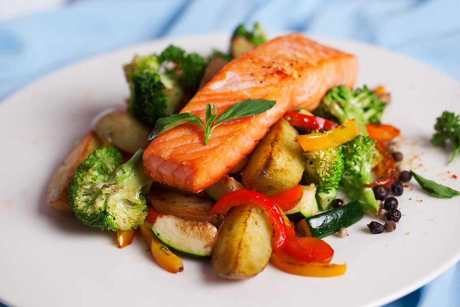 bigstock salmon fillet with vegetables 76601543