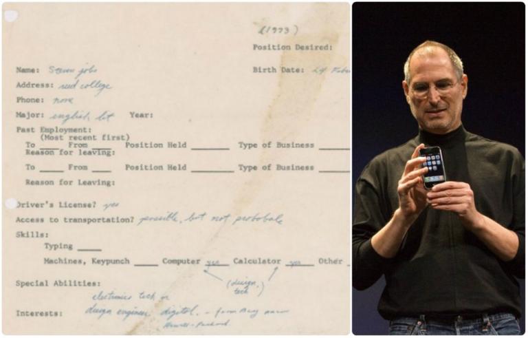 Κειμήλιο αξίας… 175.000 δολαρίων! Όταν ο Steve Jobs έκανε αίτηση για δουλειά!