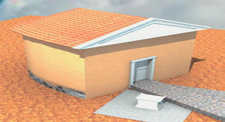 Αναπαράσταση του τάφου του.