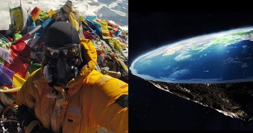 Selfie στο Έβερεστ κατά όσων που πιστεύουν ότι η γη είναι επίπεδη (φωτό)