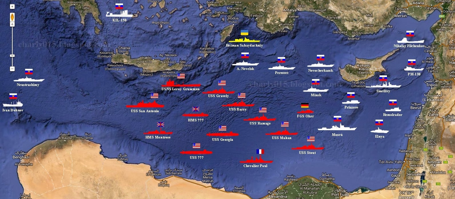 «Κάτι ετοιμάζεται» στην Αν.Μεσόγειο – Πρωτοφανής αντιπαράθεση Στόλων ΗΠΑ, Γαλλίας, Βρετανίας & Γερμανίας με ρωσικό Στόλο
