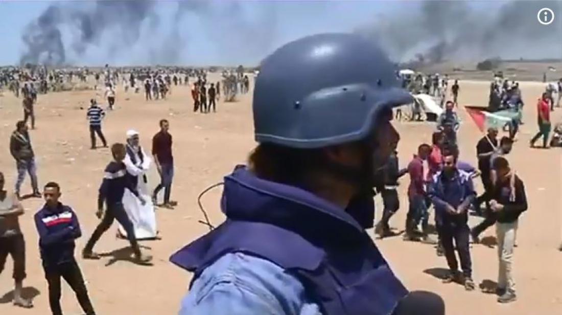 Συγκλονιστικό βίντεο! Δημοσιογράφος δέχεται τα πυρά Ισραηλινού ελεύθερου σκοπευτή στη Γάζα