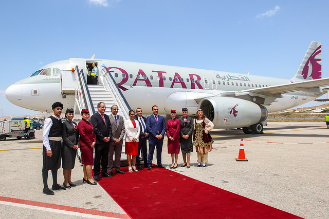 H Qatar Airways προσγειώθηκε  για πρώτη φορά στο Αεροδρόμιο της Μυκόνου