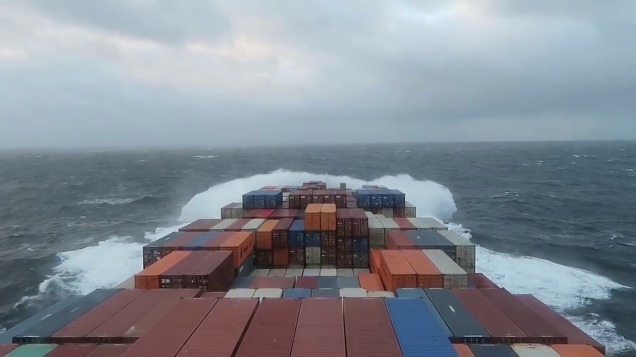Τι γίνεται όταν ένα φορτηγό πλοίο με κοντέινερ συναντά θύελλα στον Ατλαντικό