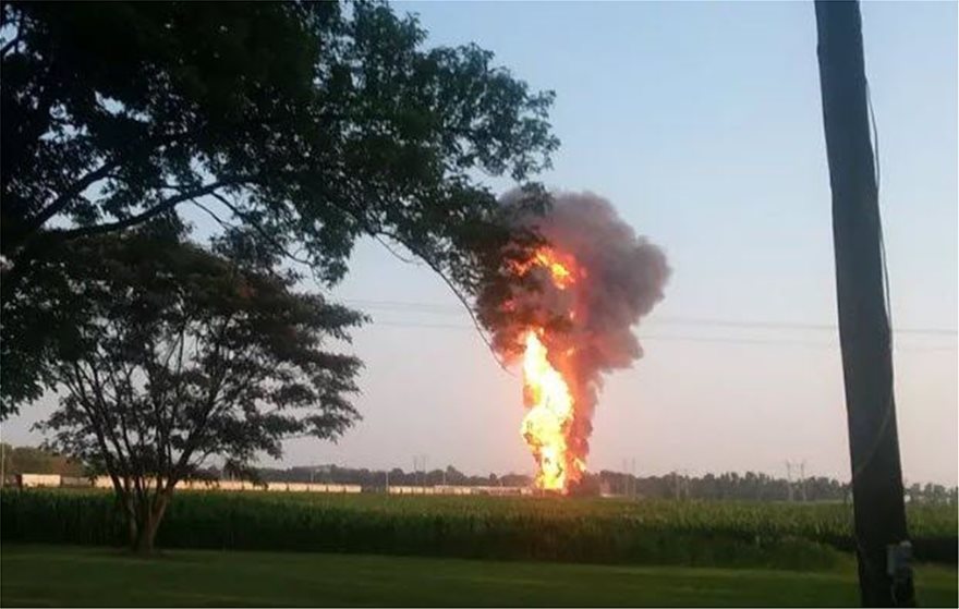 ΗΠΑ: Τρομακτική έκρηξη σε τρένο που μετέφερε προπάνιο στην Ιντιάνα! (φωτό, βίντεο)