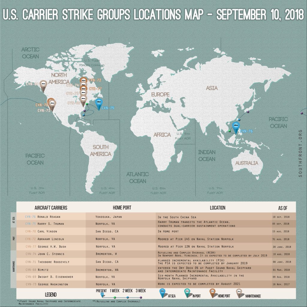 Αμερικανικό Ναυτικό: Που βρίσκονται τώρα τα αεροπλανοφόρα; – Πληροφοριογράφημα