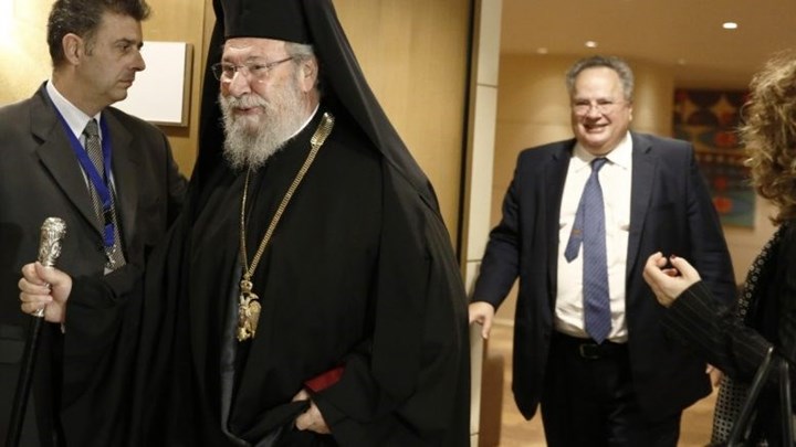 Κοτζιάς για τη συνάντηση με τον Αρχιεπίσκοπο Κύπρου: «Συμφωνούμε ότι πρέπει να φύγουν τα κατοχικά στρατεύματα»