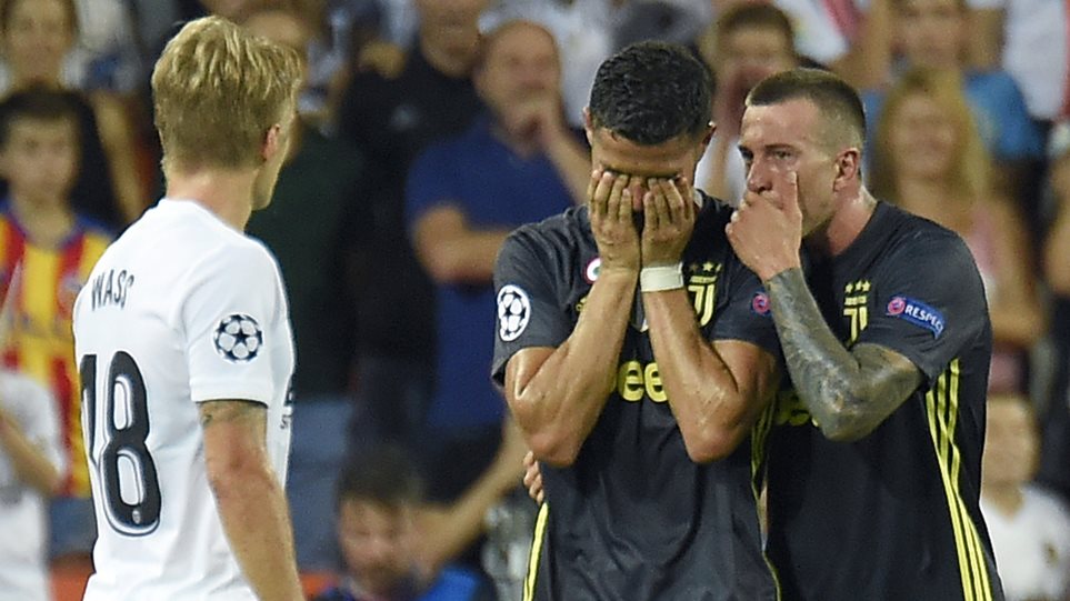 Champions League: Αποβλήθηκε ο Ρονάλντο στο Βαλένθια-Γιουβέντους – Η πρώτη του αποβολή σε αγώνα της διοργάνωσης!