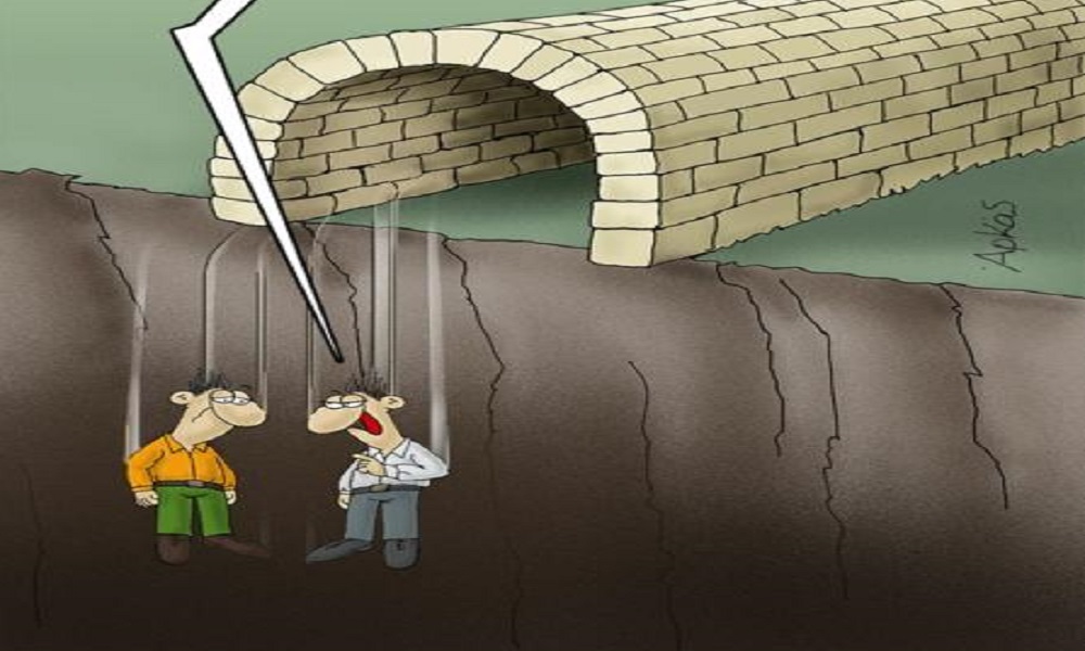 Νέο σκίτσο- «χαστούκι» του Αρκά: Πολίτες βγαίνουν από το τούνελ και… πέφτουν στον γκρεμό! (φώτο)