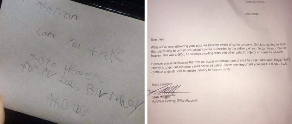 Επτάχρονο αγοράκι έστειλε κάρτα στον πατέρα του στον ουρανό – Η απάντηση συγκλόνισε τον ίδιο και την μητέρα του (φωτο)