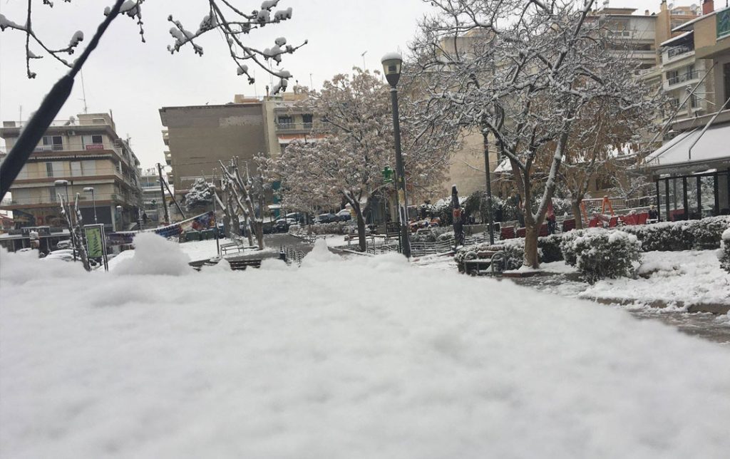 Αποκλείστηκε λόγω χιονόπτωσης η Ν. Μηχανιώνα Θεσσαλονίκης