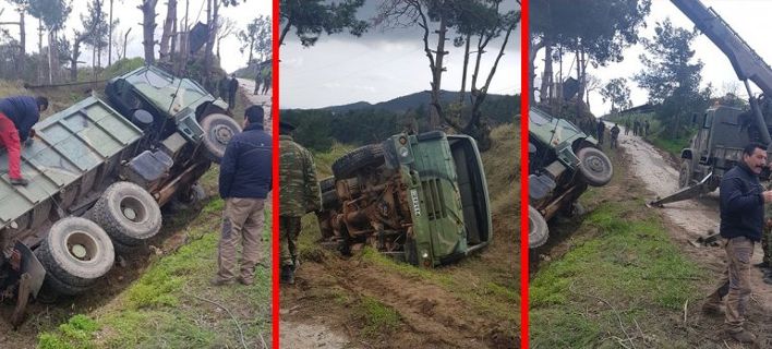 Ατύχημα με στρατιωτικό όχημα στη Χίο