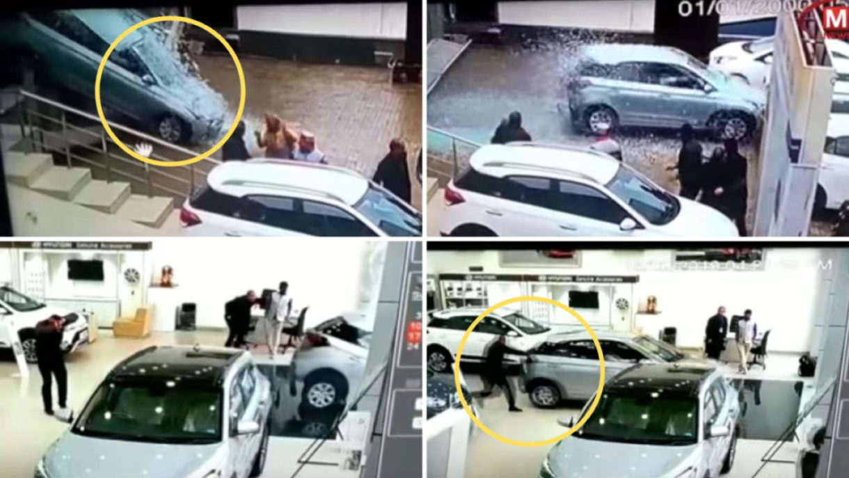 Βίντεο: Οδηγός σε έκθεση δοκίμαζε αμάξι και κατέστρεψε τα πάντα !