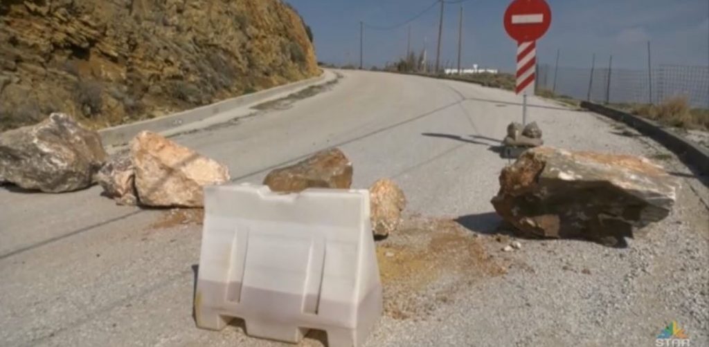 Κατολίσθηση «έκοψε» την Σκύρο στα δυο (βίντεο)